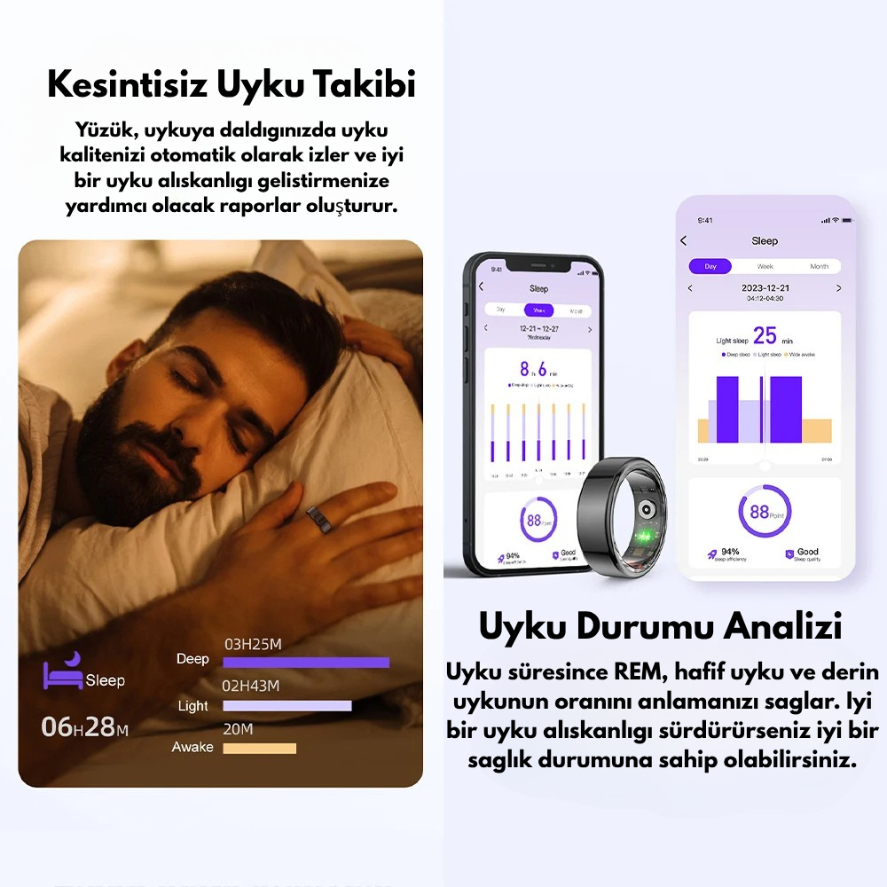 MINDOVA SR02 - Suya Dayanıklı Akıllı Yüzük